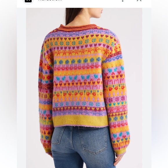 NWT- Free People Multicolor Knit wool Sweater brand new - Picture 3 of 16